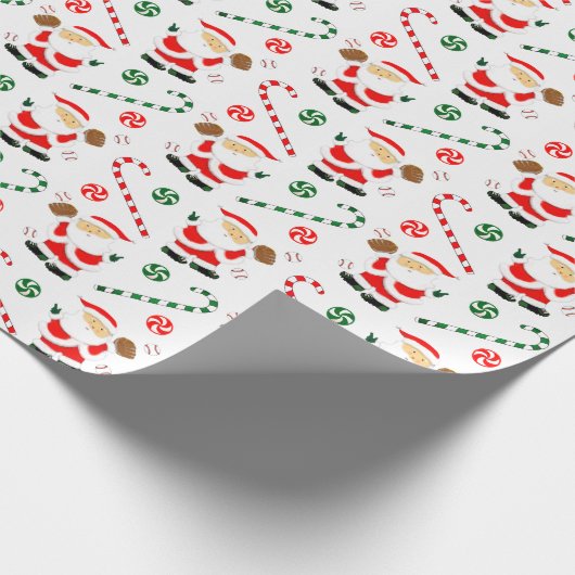 Baseball Weihnachtsgeschenk Geschenkpapier (Ecke)