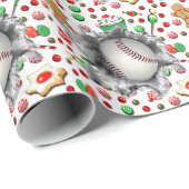Baseball Weihnachtsgeschenk Geschenkpapier (Rolleneckpunkt)