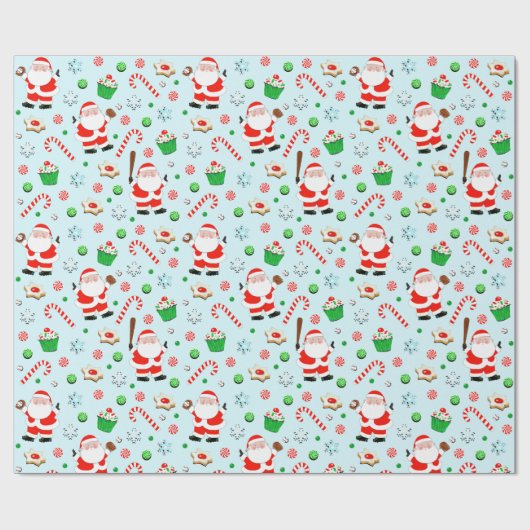 Baseball Weihnachtsgeschenk Geschenkpapier (Flach)