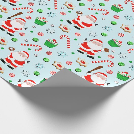 Baseball Weihnachtsgeschenk Geschenkpapier (Ecke)