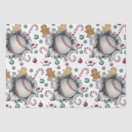 Baseball Weihnachtsgeschenk Seidenpapier (Vorderseite)