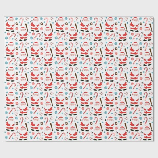 Baseball Weihnachtsgeschenk Wrapping Paper Geschenkpapier (Flach)