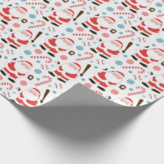 Baseball Weihnachtsgeschenk Wrapping Paper Geschenkpapier (Ecke)