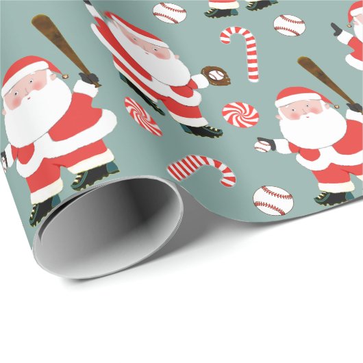 Baseball Weihnachtsgeschenk Wrapping Paper Geschenkpapier (Rolleneckpunkt)