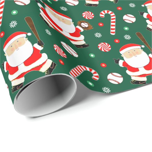 Baseball Weihnachtsgeschenk Wrapping Paper Geschenkpapier (Rolleneckpunkt)