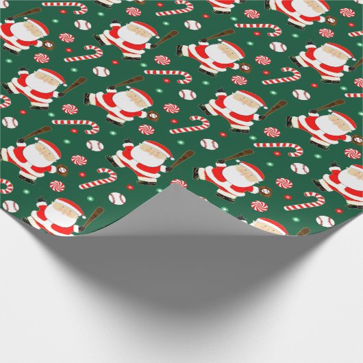 Baseball Weihnachtsgeschenk Wrapping Paper Geschenkpapier (Ecke)