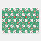 Baseball Weihnachtsgeschenk Wrapping Paper Geschenkpapier Set (Vorderseite 2)