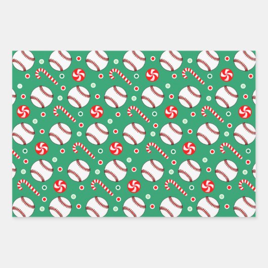 Baseball Weihnachtsgeschenk Wrapping Paper Geschenkpapier Set (Vorderseite 2)