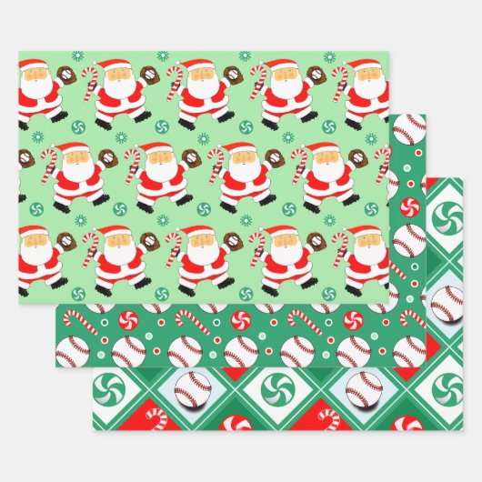 Baseball Weihnachtsgeschenk Wrapping Paper Geschenkpapier Set (Set)