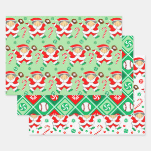 Baseball Weihnachtsgeschenk Wrapping Paper Geschenkpapier Set