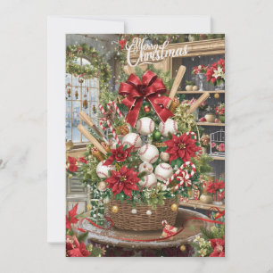 Baseball Weihnachtsgeschenkkorb für Spieler Feiertagskarte
