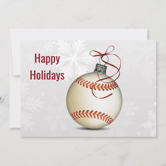 Baseball Weihnachtsgrüße Feiertagskarte (Vorderseite)