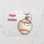 Baseball Weihnachtsgrüße Feiertagskarte (Vorne/Hinten)