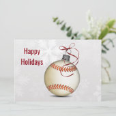 Baseball Weihnachtsgrüße Feiertagskarte (Stehend Vorderseite)