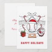 Baseball-Weihnachtsgrußkarte Feiertagskarte (Vorne/Hinten)