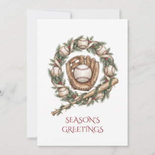Baseball-Weihnachtsgrußkarte Feiertagskarte