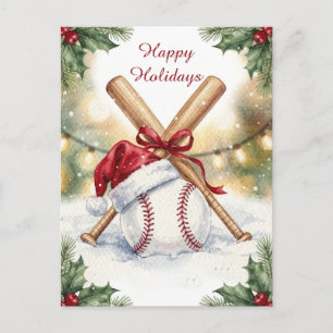 Baseball-Weihnachtsgrußkarte Feiertagspostkarte