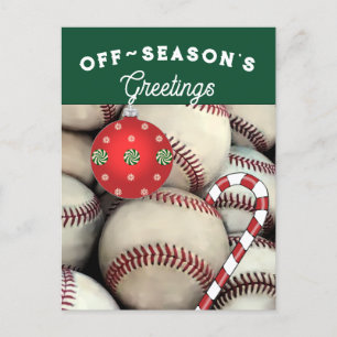 Baseball-Weihnachtsgrußkarten Feiertagspostkarte