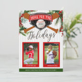 Baseball Weihnachtskarte Einladung (Stehend Vorderseite)