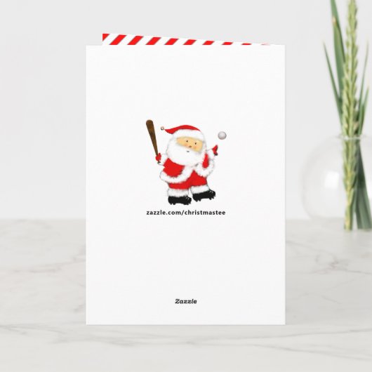 Baseball Weihnachtskarte Feiertagskarte (Rückseite)