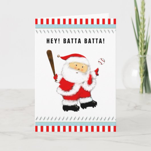 Baseball Weihnachtskarte Feiertagskarte (Vorderseite)