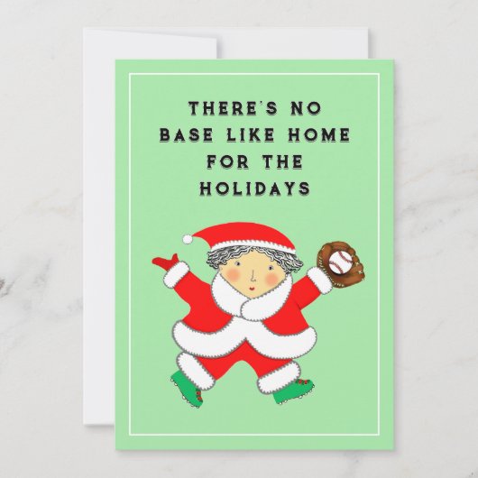 Baseball Weihnachtskarte Feiertagskarte (Vorderseite)
