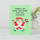 Baseball Weihnachtskarte Feiertagskarte (Stehend Vorderseite)