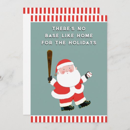 Baseball Weihnachtskarten Feiertagskarte (Vorne/Hinten)