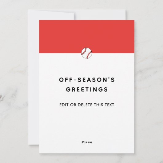 Baseball Weihnachtskarten Feiertagskarte (Rückseite)