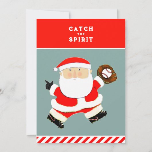 Baseball Weihnachtskarten Feiertagskarte (Vorderseite)