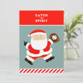 Baseball Weihnachtskarten Feiertagskarte (Stehend Vorderseite)