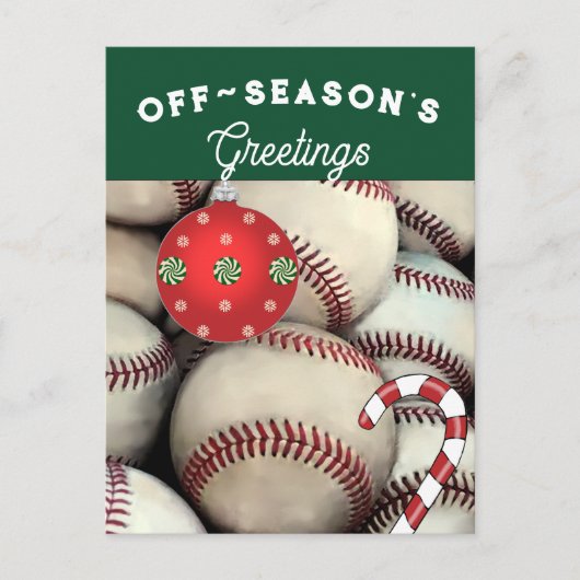Baseball Weihnachtskarten Feiertagspostkarte (Vorderseite)