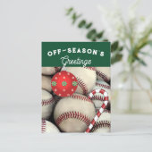 Baseball Weihnachtskarten Feiertagspostkarte (Stehend Vorderseite)