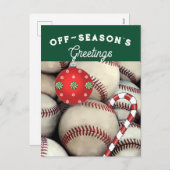 Baseball Weihnachtskarten Feiertagspostkarte (Vorne/Hinten)