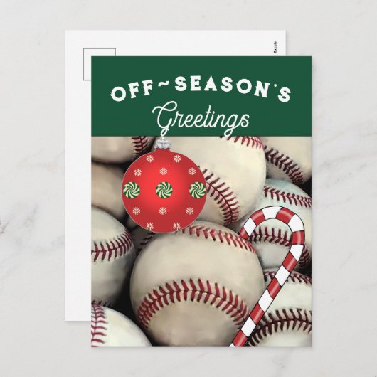 Baseball Weihnachtskarten Feiertagspostkarte (Vorne/Hinten)