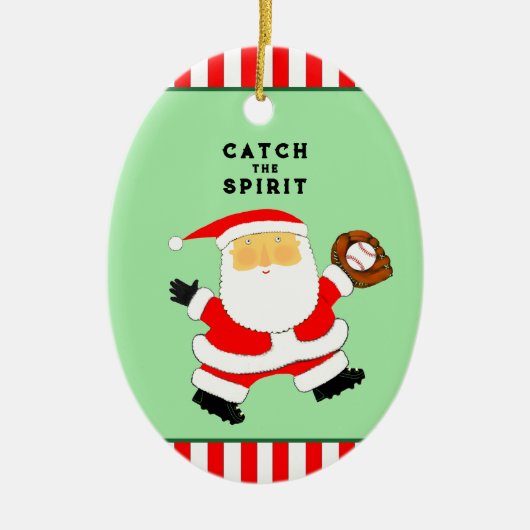 Baseball Weihnachtskollektiv Keramik Ornament (Vorne)