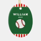 Baseball Weihnachtskollektiv Keramik Ornament (Hinten)