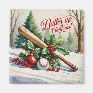 Baseball Weihnachtsmagnet - Festliche Sportdekorat Magnet
