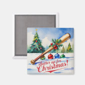 Baseball Weihnachtsmagnet - Festliche Sportdekorat Magnet (Vorderseite/Rückseite)