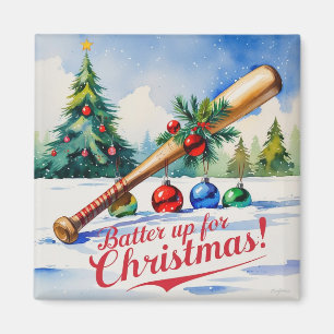 Baseball Weihnachtsmagnet - Festliche Sportdekorat Magnet