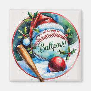 Baseball Weihnachtsmagnet - Festliche Sportdekorat Magnet