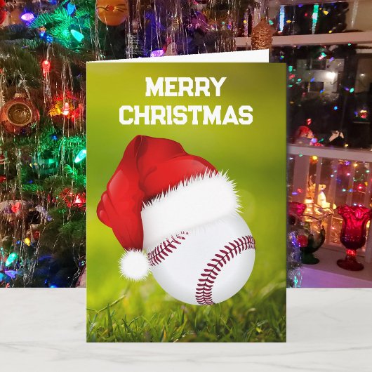 Baseball & Weihnachtsmann individuelle Weihnachtsk Karte