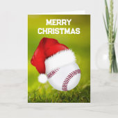 Baseball & Weihnachtsmann individuelle Weihnachtsk Karte (Vorderseite)