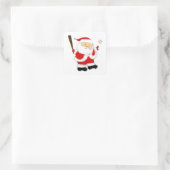Baseball-Weihnachtsmann Quadratischer Aufkleber (Tasche)