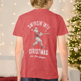 Baseball-Weihnachtsmann schwingt sich in die Weihn Tri-Blend Shirt