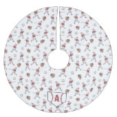 Baseball-Weihnachtsmann-Weihnachts-Heim-Platte-Mon Polyester Weihnachtsbaumdecke (Vorderseite)