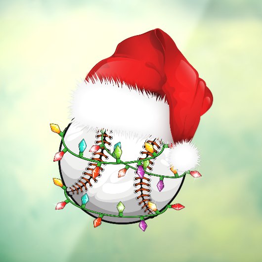 Baseball-Weihnachtsmannmütze Fensteraufkleber (Blatt 3)