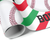 Baseball Weihnachtsnachtsnachtsnachtsnamen Streife Geschenkpapier (Rolleneckpunkt)