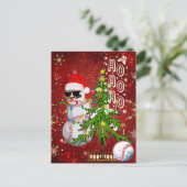 Baseball Weihnachtspostkarte Postkarte (Stehend Vorderseite)