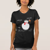 Baseball Weihnachtsschneemann Snow Cone Fangdesign T-Shirt (Vorderseite)